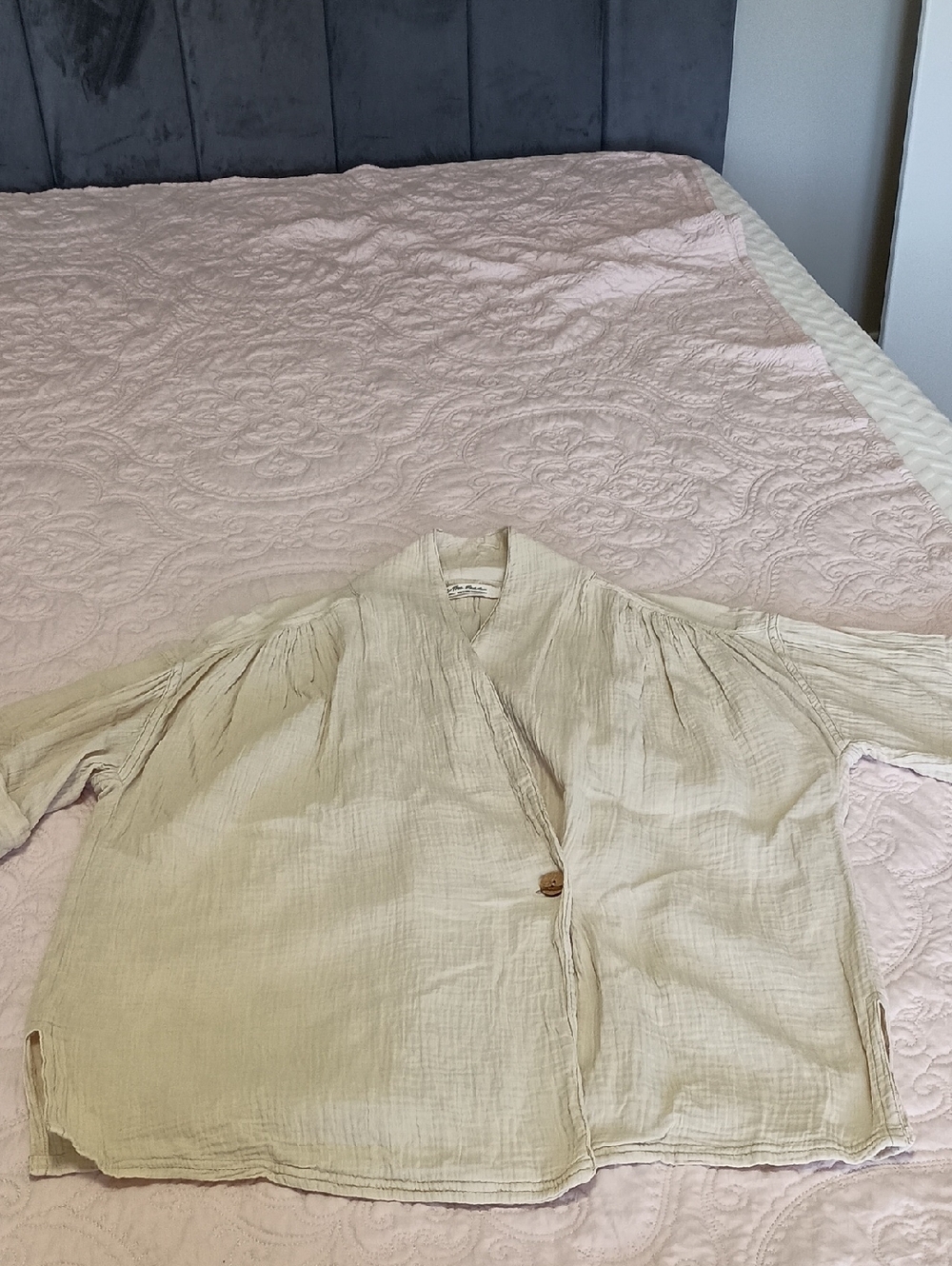 We The Free Light Cream Oversized Button Jacket